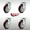 Service Caster 5 Inch SS Maroon Polyurethane Wheel Swivel Top Plate Caster Set SCC-SS20S514-PPUB-MRN-4 - alternate 5